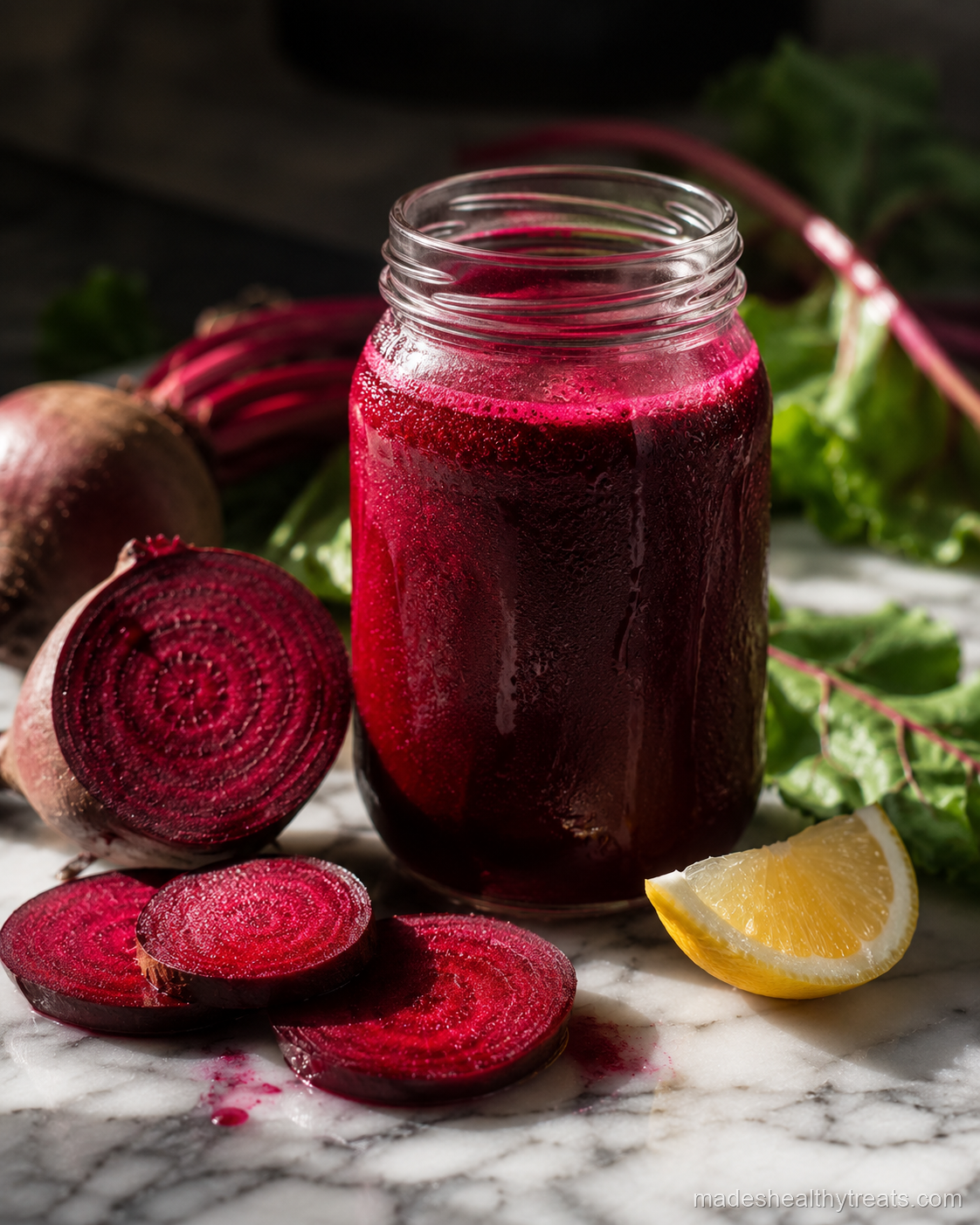 beet juice benefits deep red mason jar