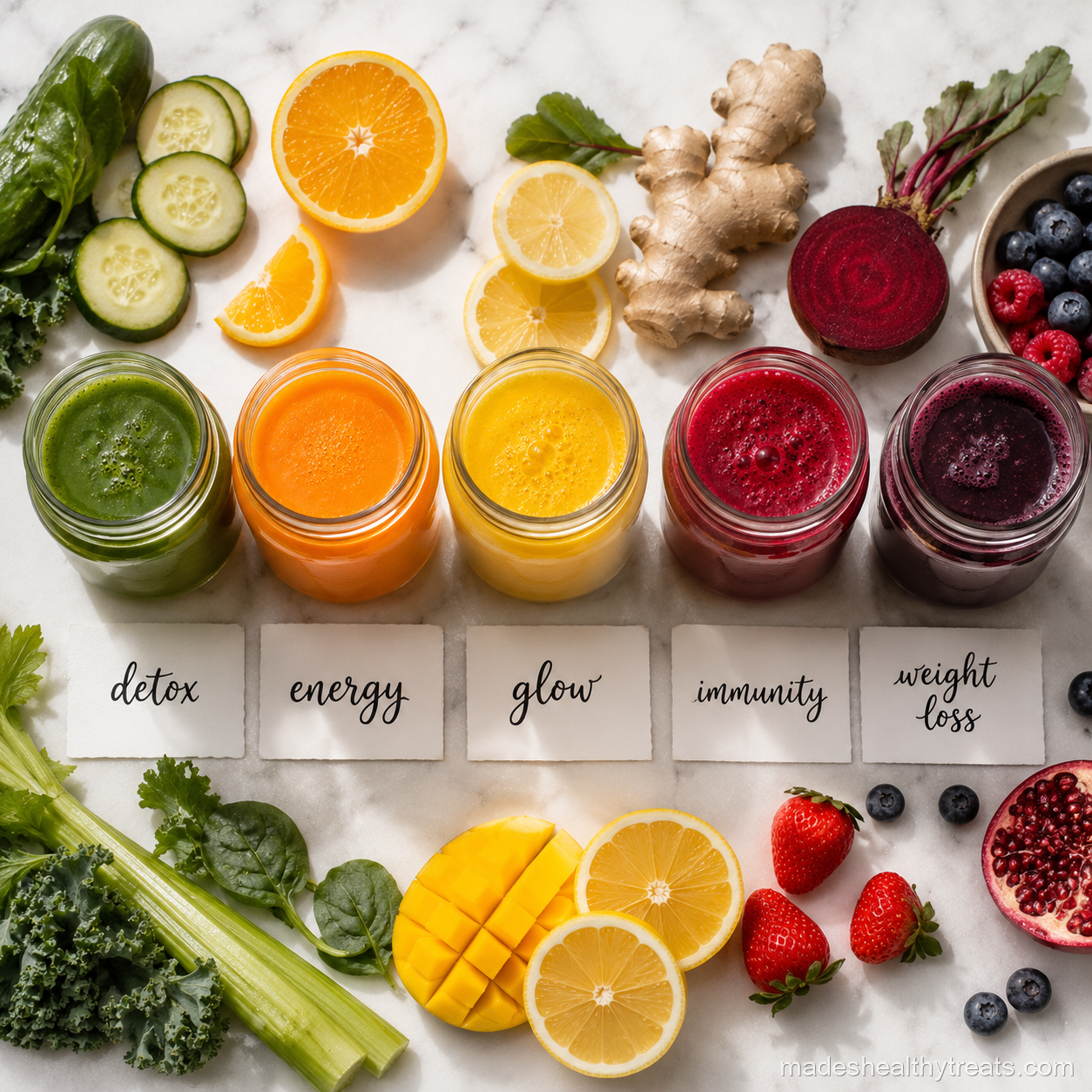 best morning juice options colorful juice jars