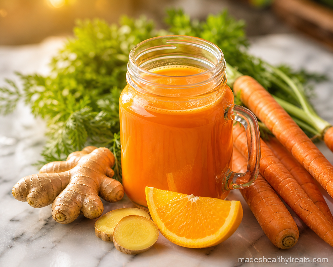 carrot ginger juice mason jar skin glow