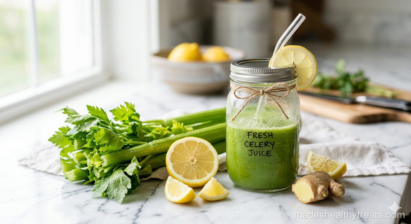 fresh celery detox juice mason jar immunity