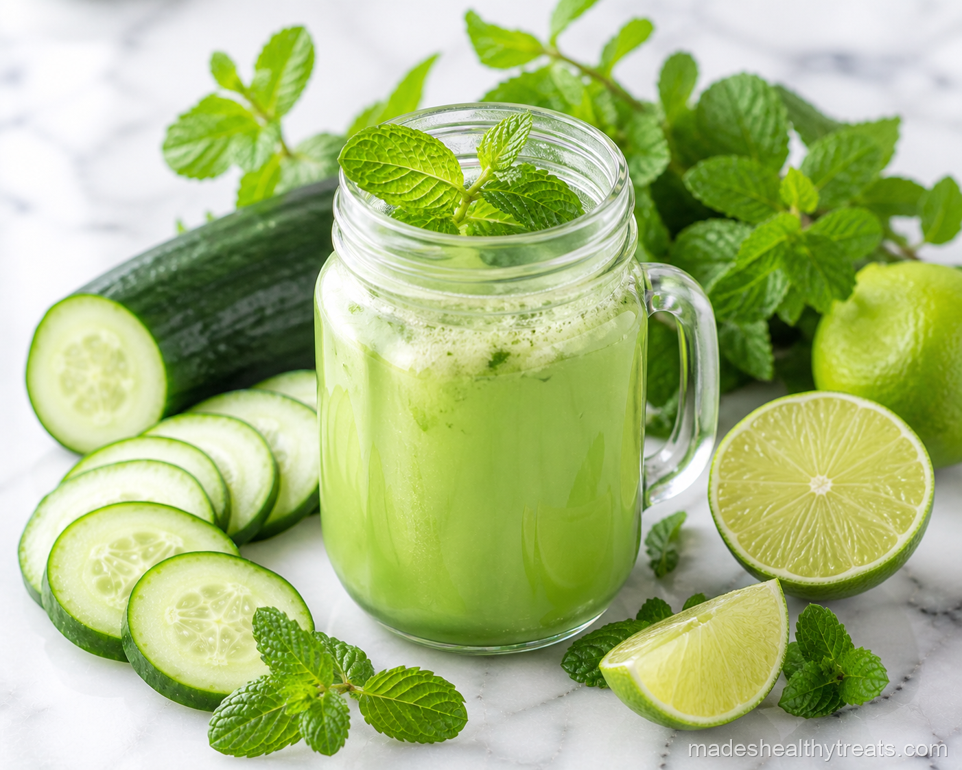 cucumber mint juice mason jar weight loss