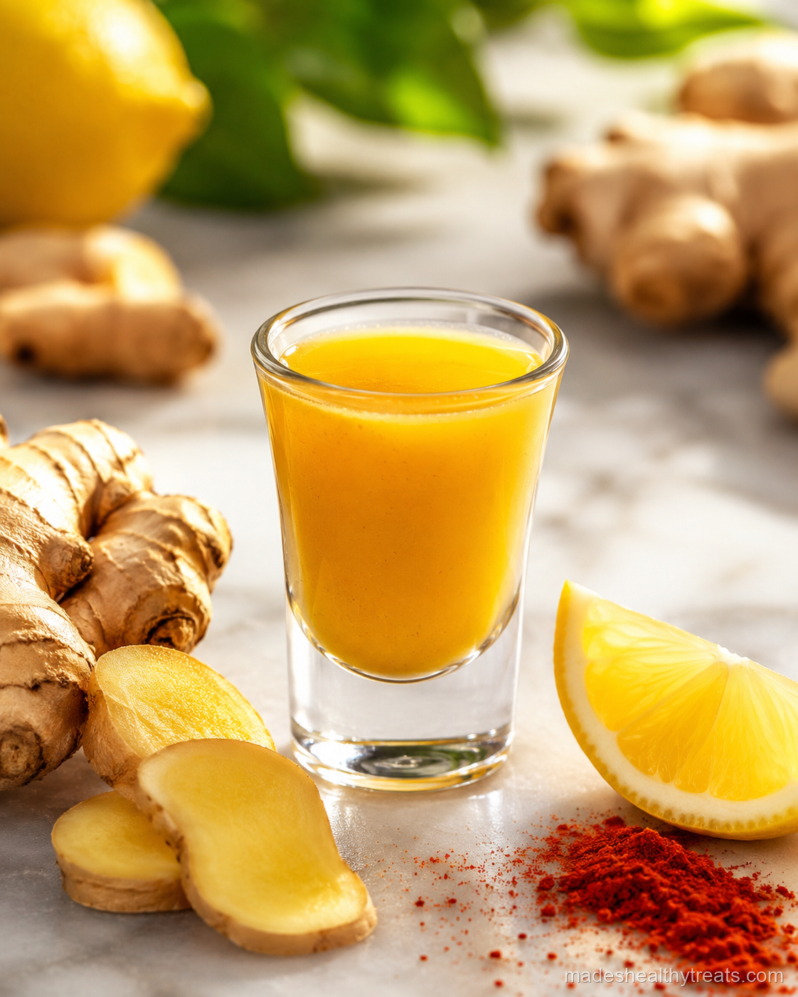 ginger immunity shot glass fresh ginger lemon