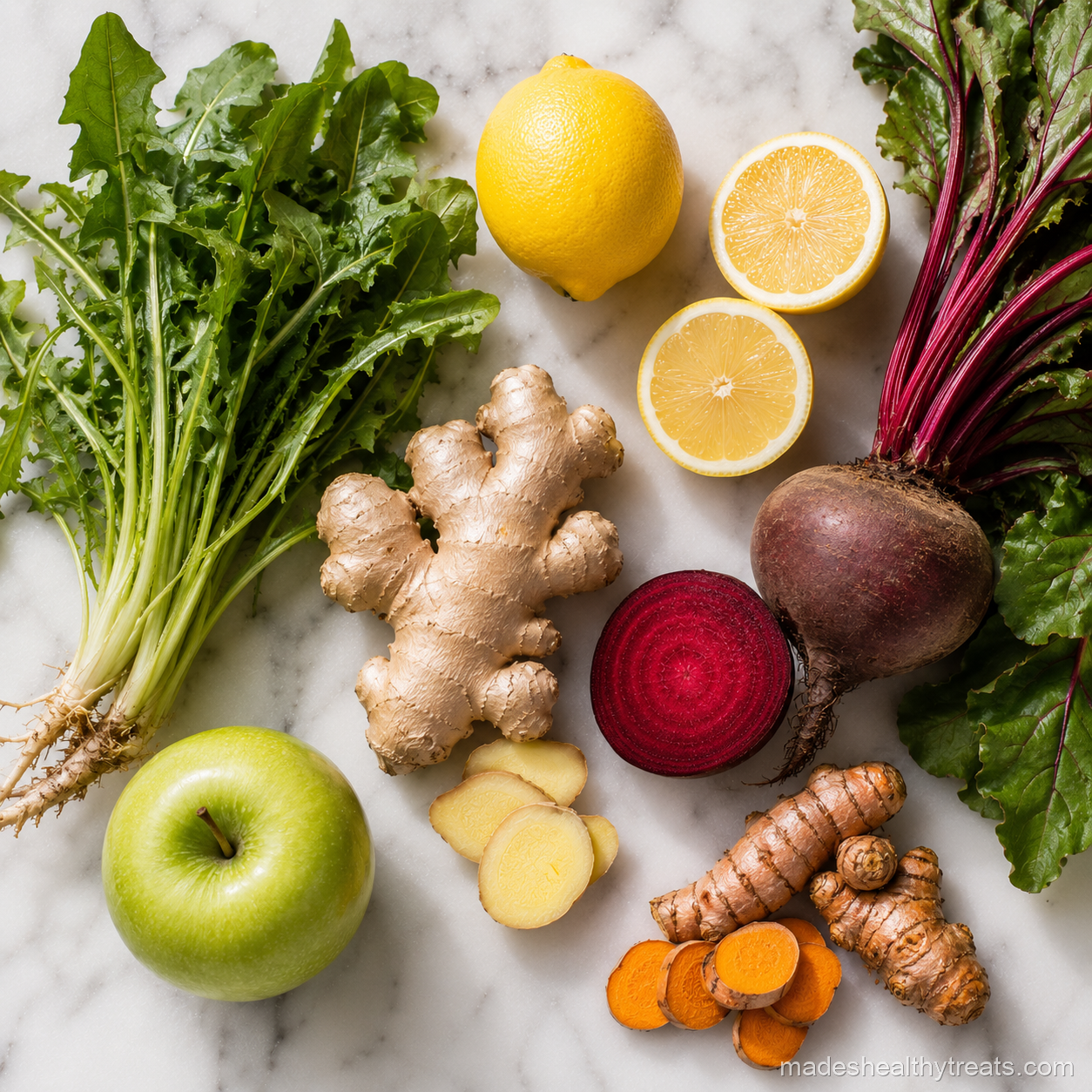 juices good for liver ingredients lemon beet turmeric ginger greens
