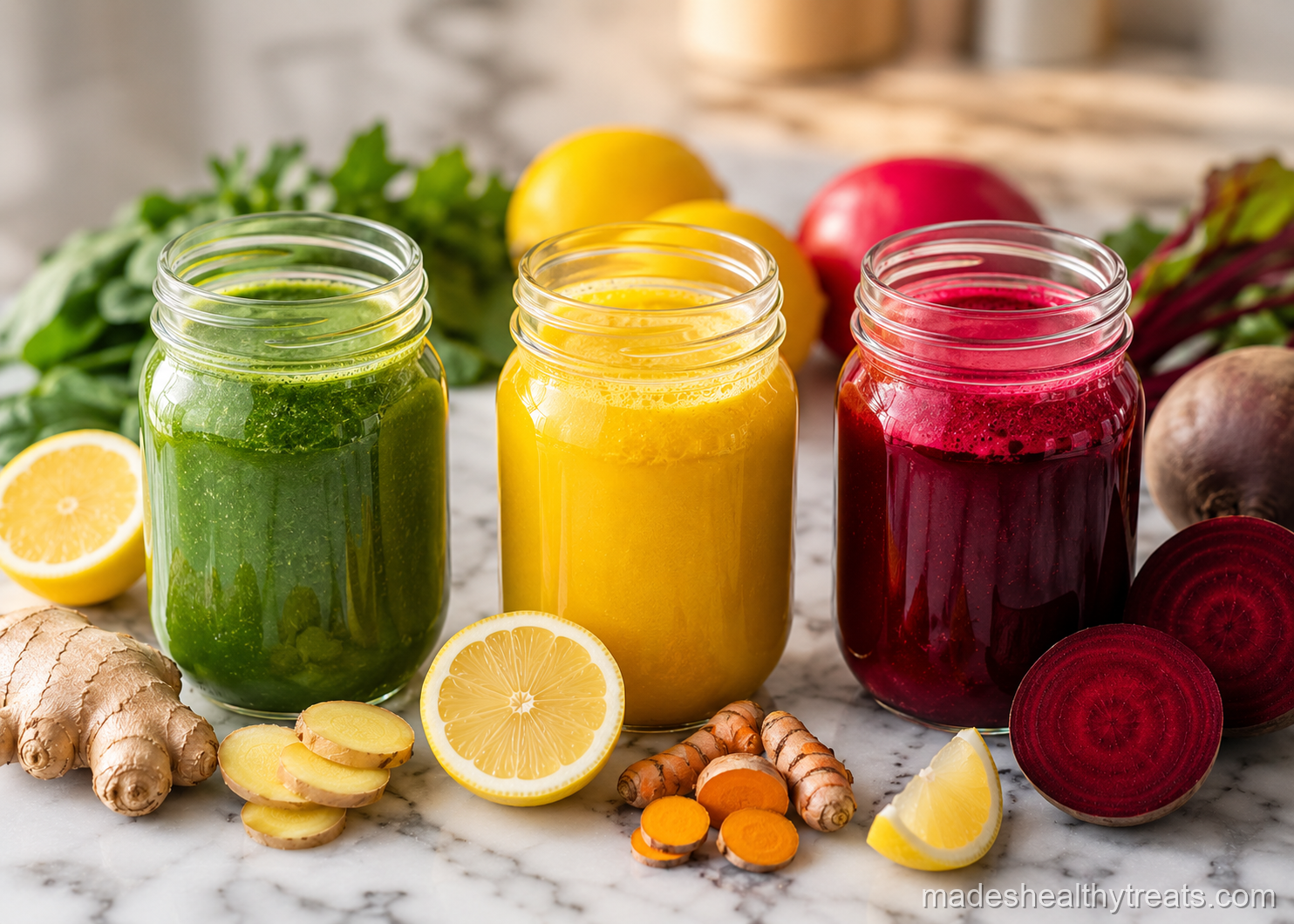 juices good for liver green beet lemon ginger