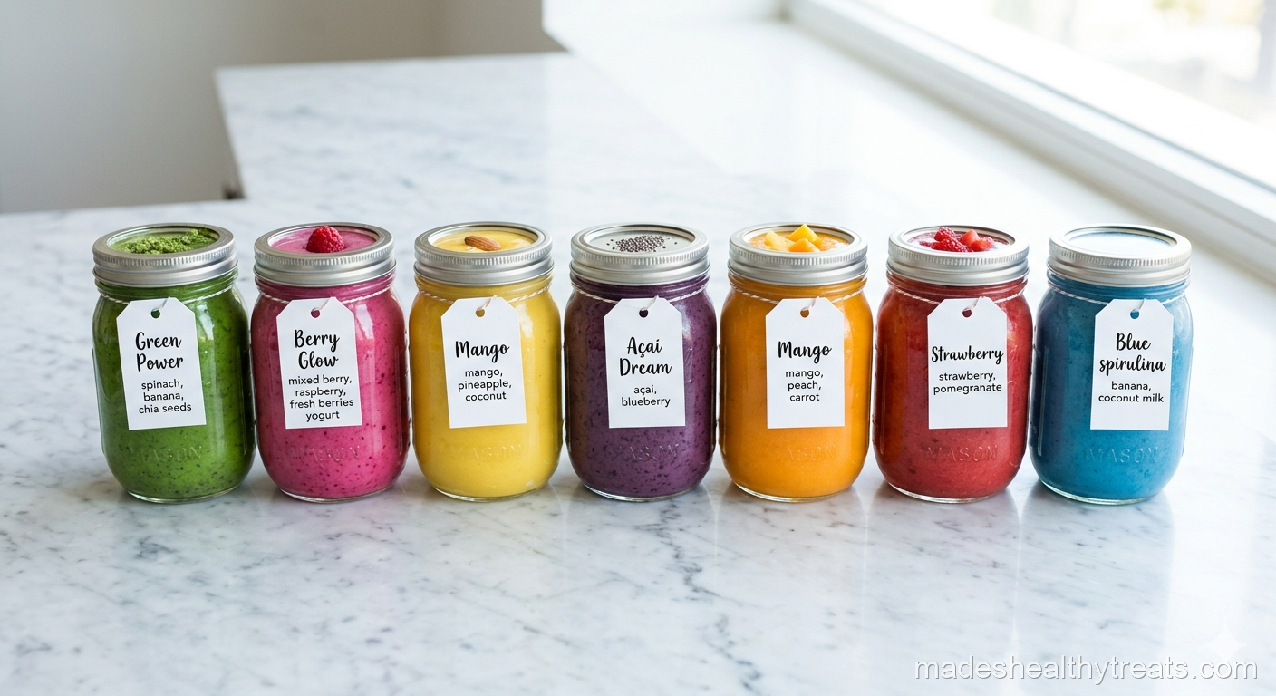 smoothie meal prep sunday mason jars rainbow