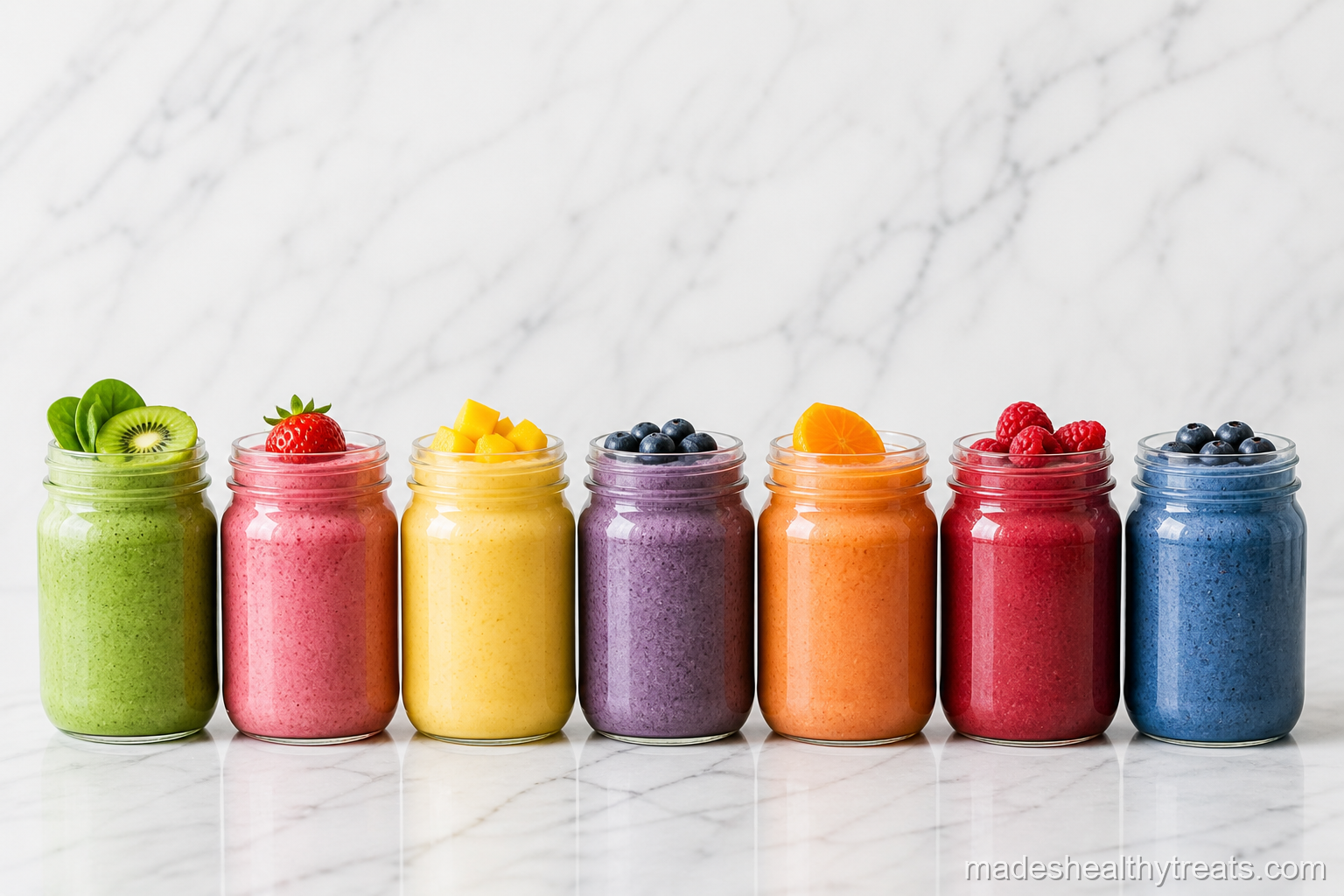 weekly smoothie meal prep seven mason jars