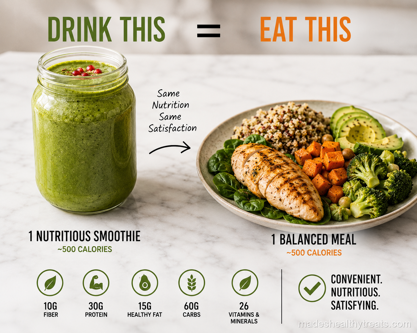 smoothie meal replacement mason jar with filling ingredients