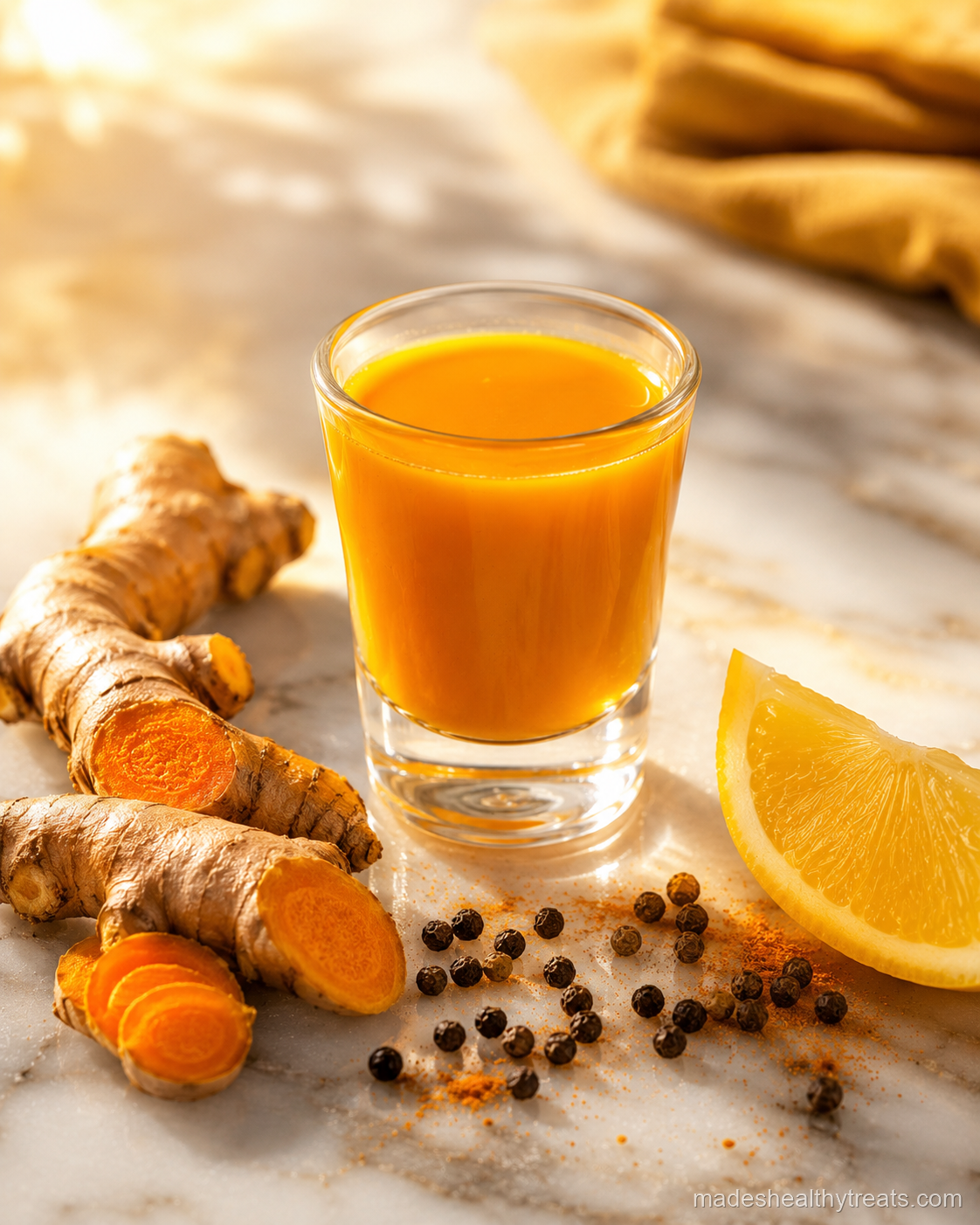 turmeric golden wellness shot glass