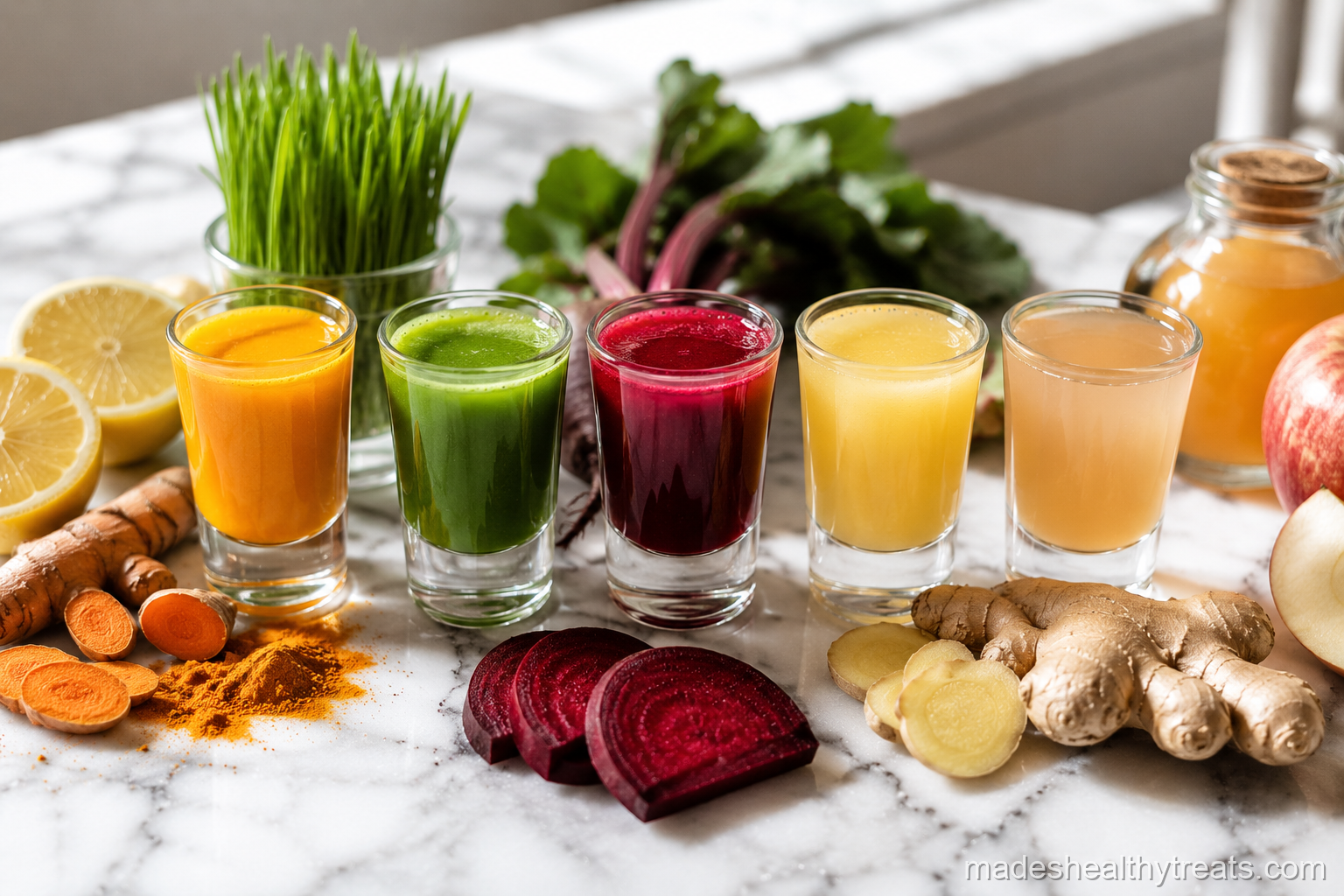 wellness booster shots lineup mason jars